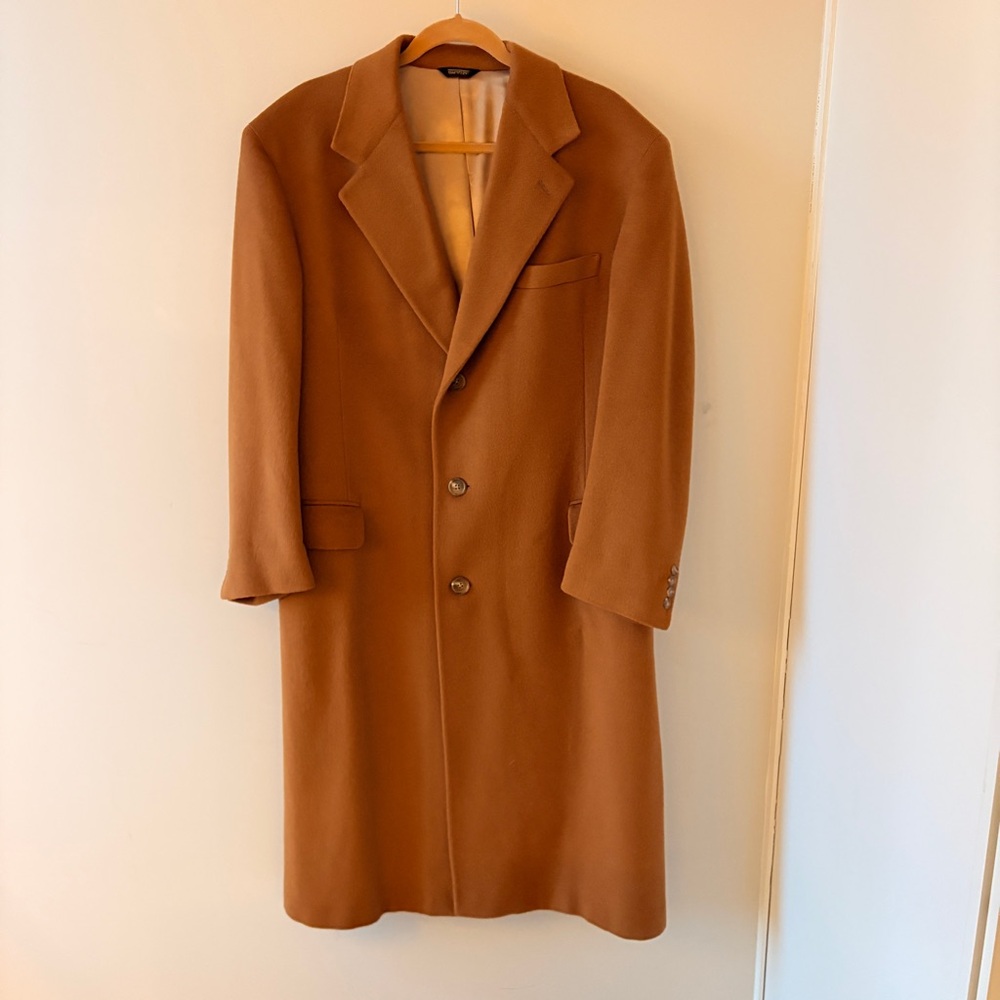 Chaps Ralph Lauren Camel Wool Overcoat Made in USA Men’s 40 42